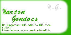 marton gondocs business card